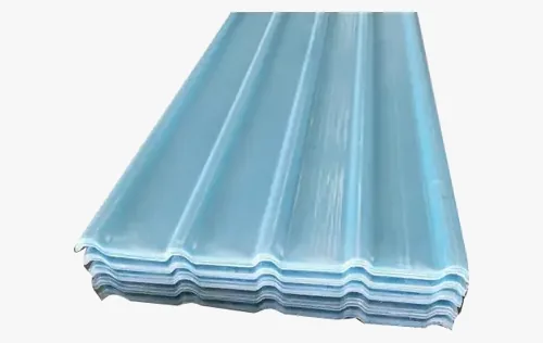 Stack of translucent trapezoidal FRP sheets