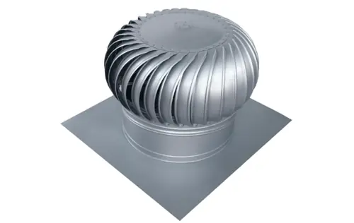 Aluminium turbo ventilator on its base plate