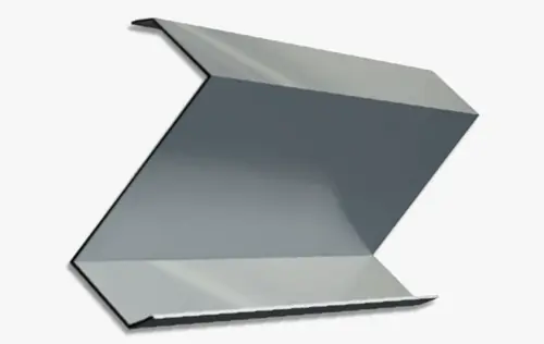 Drawing of a Z purlin section showing the web, flanges and lips
