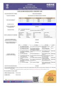Udyam Registration Certificate (Single Pg)
